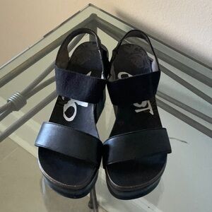 Worn 1 X OTBT Bushnell Black Sandals sz. 6.5 LN Original Price $125